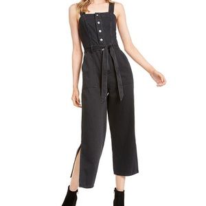 OAT New York Black Denim Jumpsuit with Buttons